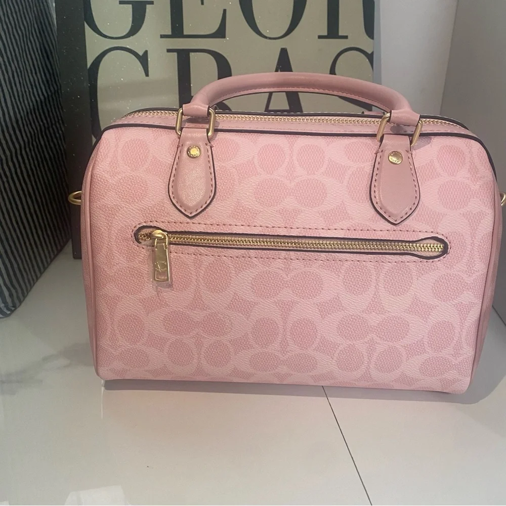 Coach Light Pink Signature Satchel - Picture 4 of 5
